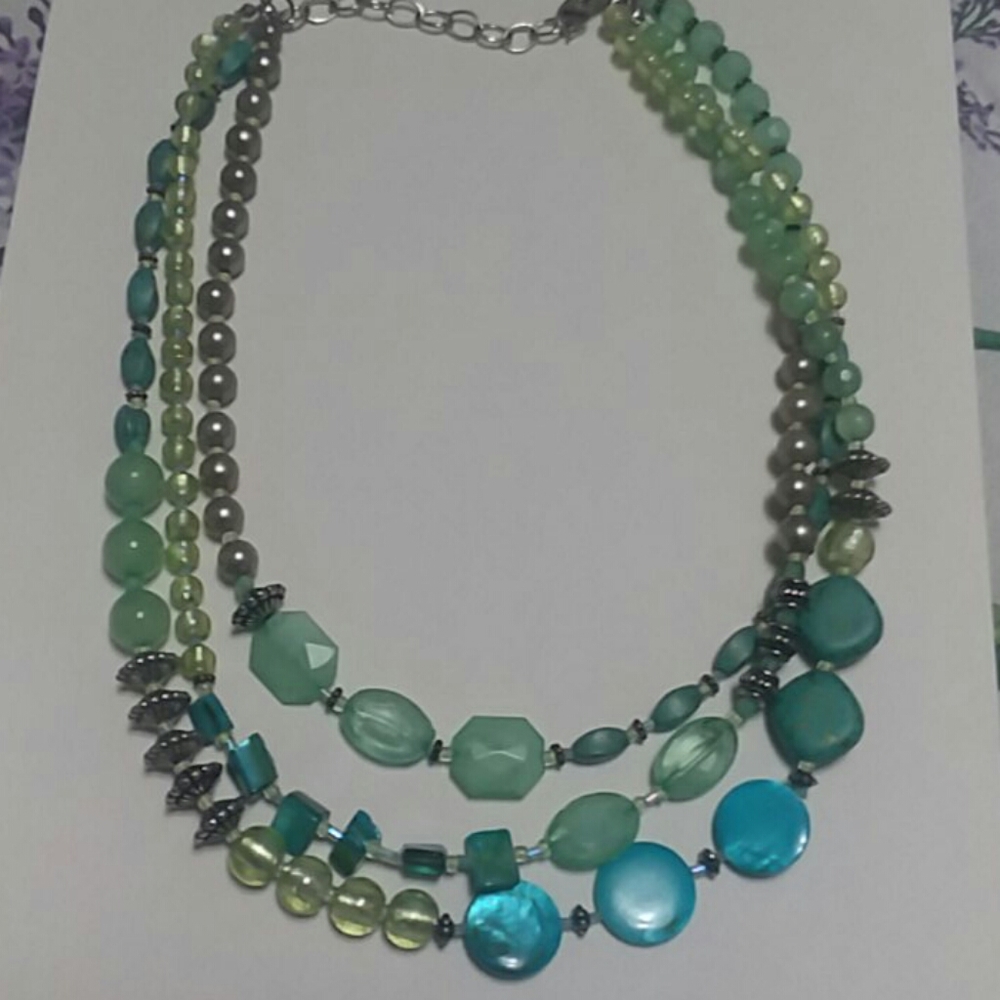 3 strand beaded necklace